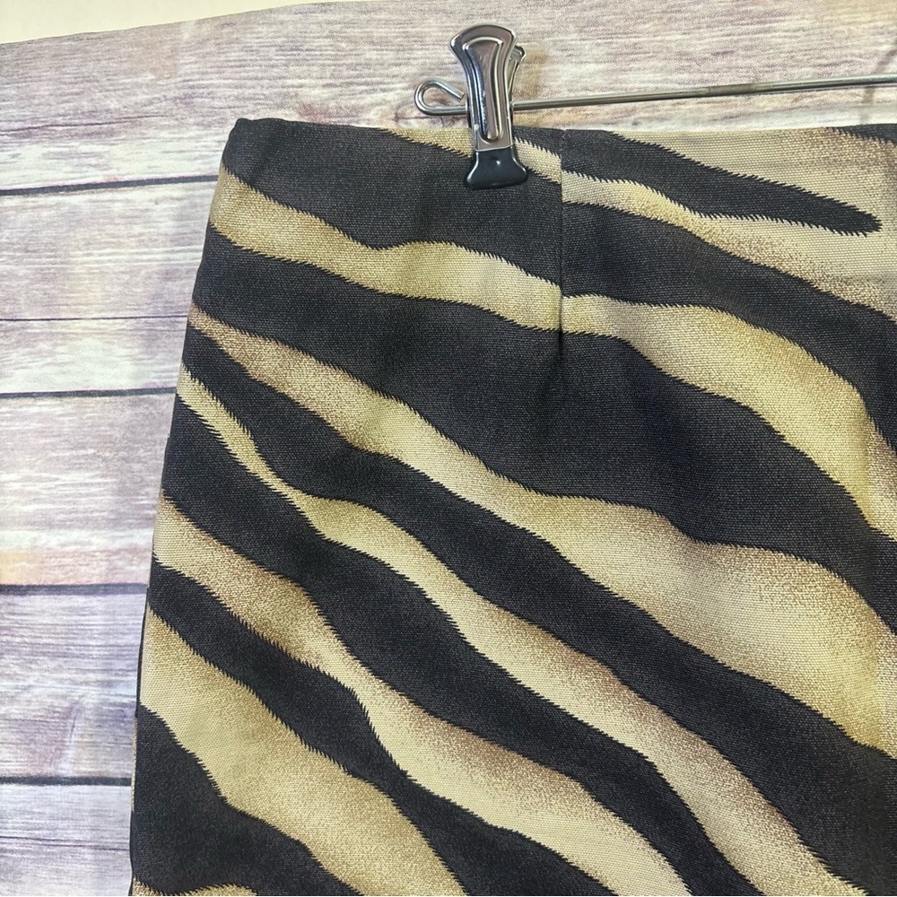 Lauren Ralph Lauren Zebra Print Skirt Women's Brown Tan Animal Print Size 14 - Picture 2 of 6